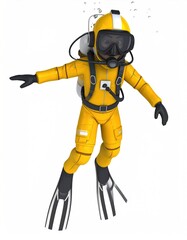 3D Diver with Scuba, Underwater, Ocean, and Fun.