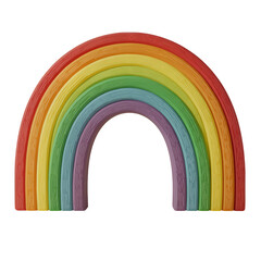 Fototapeta premium Rainbow Cutout on Transparent, Multicolored Graphic, Playful Design Element