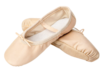 beige ballet slippers, isolated PNG