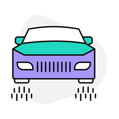 Vector Icon of Flying Car – Representing Future Transportation Technology, Aerial Mobility, and the Next Generation of Urban Commuting