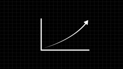 Business graph growth concept animation, Up arrow on flip chart, chart board,growing business concept. 4k video animation arrow .