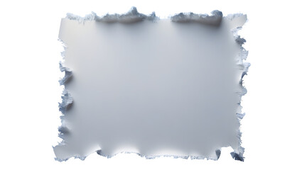 Obraz premium A large, torn white sheet of paper with jagged, frayed edges and a textured, creased surface filling the entire frame under neutral lighting