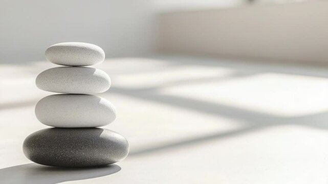 A pile of stones sitting on a flat surface