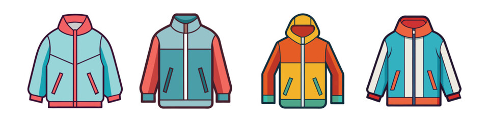 Windbreaker Flat Style Outerwear Vector Illustration © AKIH