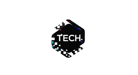 Naklejka premium Tech handshake logo 3d rendered isolated on transparent background