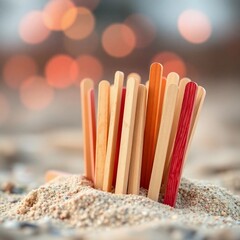 red and yellow sticks 