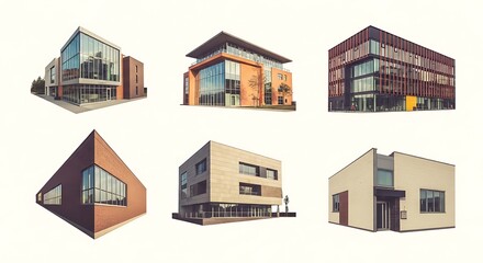 Collection of Modern Architectural Designs: Six Unique Building Models
