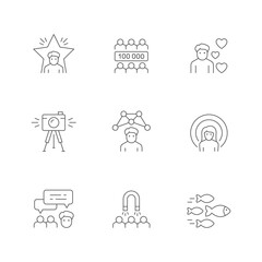Set line icons of influencer