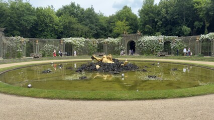 Garden Pond with Golden Statue at Versailles