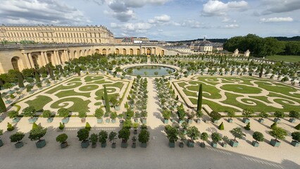 Versailles Gardens and Palace from Above