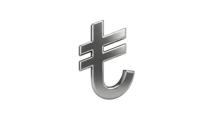 Obraz premium Turkish lira symbol 3d rendered isolated on transparent background