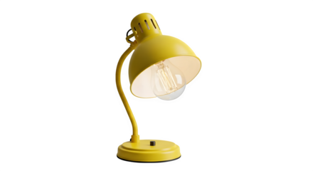 Yellow Desk Lamp 3d rendered isolated on transparent background
