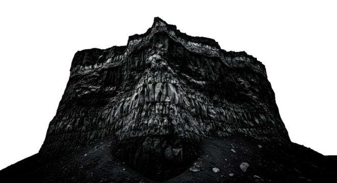 Basalt Column Face isolated on transparent background