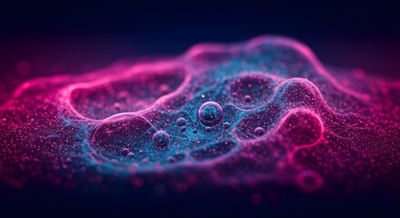 Abstract, Background, Bubbles, Abstract Pink and Blue Liquid with Bubbles