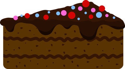 Delicious Chocolate Cake with Cream and Toppings