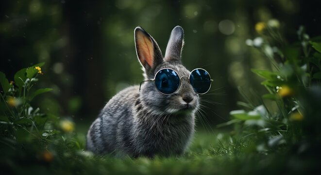 Rabbit, Bunny, Sunglasses, Cool Rabbit in Sunglasses