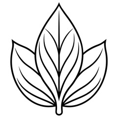 Obraz premium Early Leaf Shape Line Art Vector