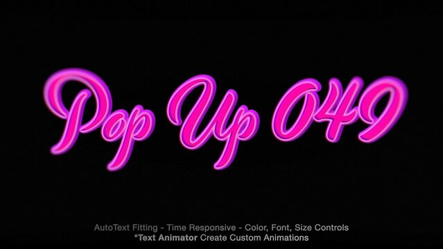 Pop Up Text Overlay (49) Editable Color, Font & Animation | Easy Animator Controls to Create Custom Text Animations
