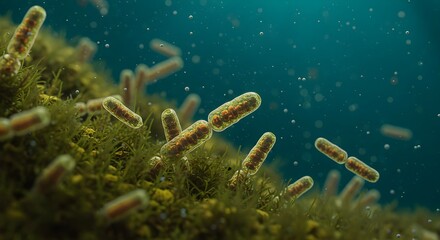 Fototapeta premium Algae, Microalgae, Phytoplankton, Microscopic Algae in Aquatic Environment