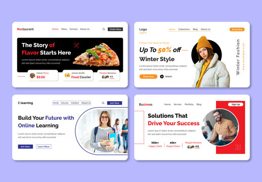 Website Landing Page Header Design Layout