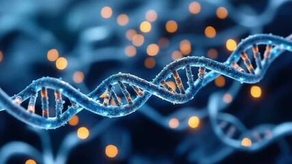 Synthetic Biology concept ,DNA molecule close up glowing elements detailed genetic structure science biology microscopic - Powered by Adobe