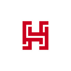 Abstract SH Letter Logo Red Business Symbol Graphic Design