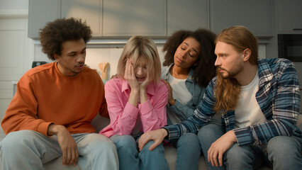 Multiracial people diversity friends buddies Caucasian men guys male African American women girls...