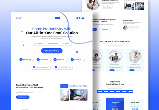 Modern Saas Landing Page UI Template