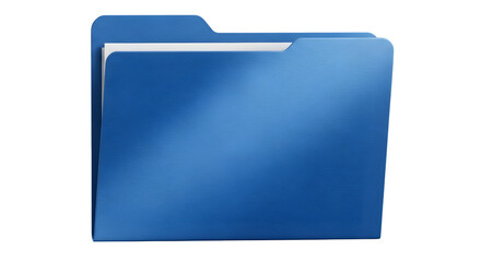 Blue folder icon 3d rendered isolated on transparent background