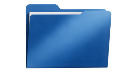 Blue folder icon 3d rendered isolated on transparent background