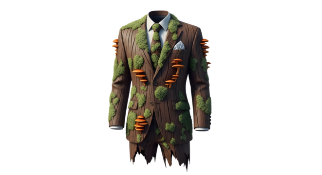 Forest Suit 3d rendered isolated on transparent background
