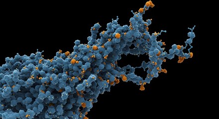 Protein, Molecule, Molecular structure, Abstract Molecular Structure 3D Render of Protein with Ligands