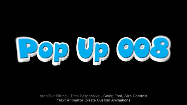 Pop Up Text Overlay (08) Editable Color, Font & Animation | Easy Animator Controls to Create Custom Text Animations
