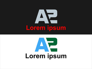 Obraz premium A P Logo Design Variations Grey Blue Green Letters Vector Graphic Branding Identity