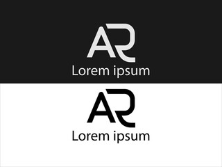 Interlocking A R Letters Logo Design White and Black Variations V E C T O R AR logo letter logo