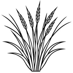Fototapeta premium Elegant Grass Blades Line Art