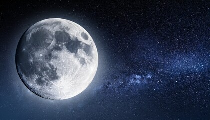 Fototapeta premium full moon night sky celestial body space background astronomy