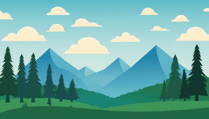 landscape with mountains and clouds