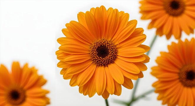 Gerbera daisy, Gerbera, Daisy, Close-up of Vibrant Orange Gerbera Daisies - Powered by Adobe
