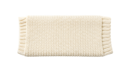 Cream knitted fabric texture isolated on transparent background