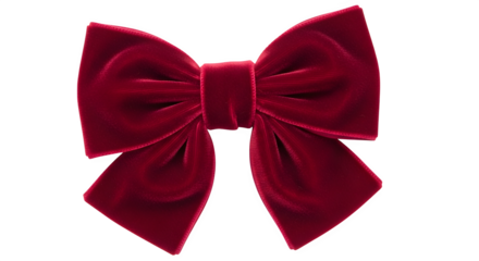 Red velvet bow 3d rendered isolated on transparent background