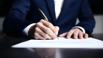 businessman signing contract