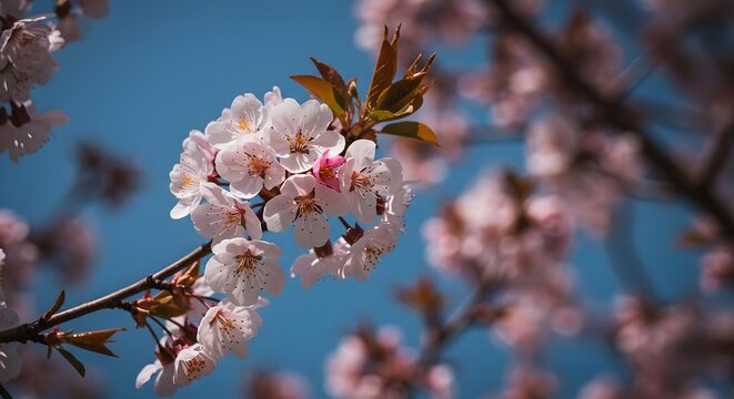 Cherry blossom, Cherry blossoms, Pink flowers, Delicate Pink Cherry Blossoms in Spring