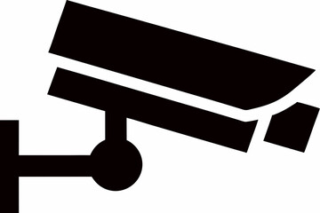 Minimalist Black and White Surveillance Camera Vector Art for Graphic Design