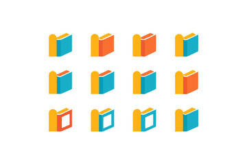 different book icon sets on white background  .svg