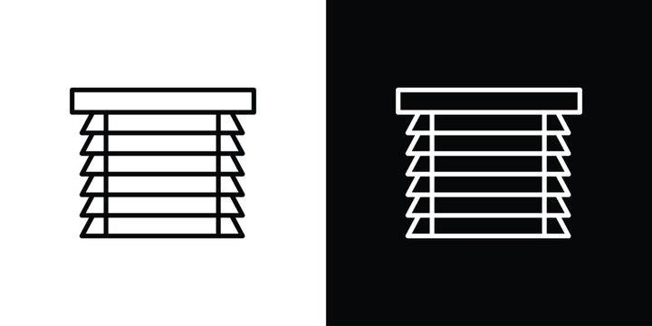 Blinds icon in black. flat graphic vector icon