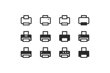  different printer icon sets on white background.svg