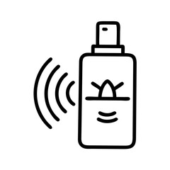 Obraz premium Ultrasonic repeller in minimalist design with sound wave illustration 