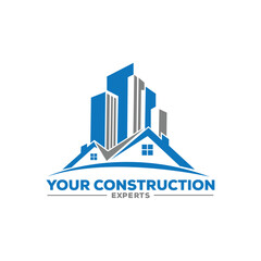 Fototapeta premium Modern and professional real estate logo design, perfect for agents, brokers, and developers. Features rooftops, buildings, or key icons to convey trust, stability, and property expertise. 