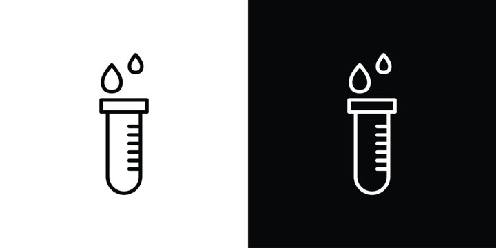 Blood test icon in black. flat graphic vector icon